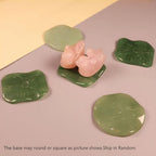 Rose Quartz Crystal Mandarin Ducks Artwork on Green Aventurine Lotus Leaf Figurine Valentines Day Gifts