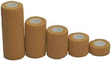 Bandage Tape BE-TOOL Self-Adherent Bandages and Cohesive Bandages Self-Adhesive Bandages Tape, First Aid Protection Medical Supplies, Pack of 3 Rolls (7.5cmX4.5m, Light Brown)