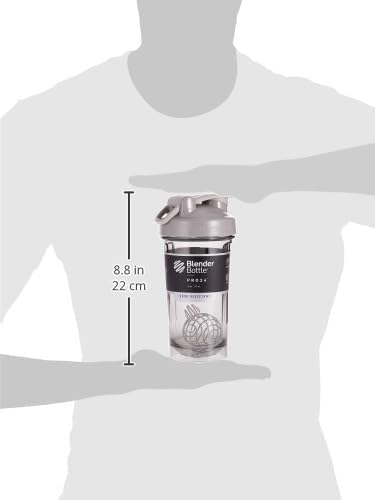 BlenderBottle Shaker Bottle Pro Series Perfect for Protein Shakes and Pre Workout, 24-Ounce, Smoke Grey