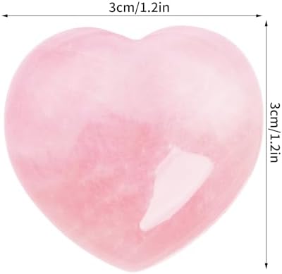 Marrywindix 4 Packs 1.2 Inches Healing Crystal Natural Rose Stone Heart Love Carved Palm Worry Stone Chakra Reiki Balancing