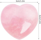 Marrywindix 4 Packs 1.2 Inches Healing Crystal Natural Rose Stone Heart Love Carved Palm Worry Stone Chakra Reiki Balancing