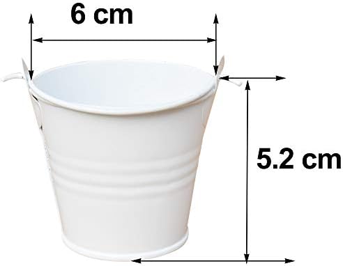 30pcs Mini Metal Bucket Tin Candy Box Buckets Souvenirs Gift Pails Perfect for Party Favors, Candy, Votive Candles, Trinkets, Small Plants (White)