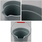 Ramddy 4 Packs 14 Quart Commercial Cleaning Bucket Pail, Heavy Duty Round Utility Pail, Gray
