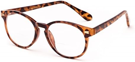 IB The Actor BIFOCAL Unisex Round Reading Glasses, Readers for Men and Women, Light Brown Tortoise +2.75