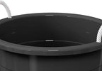 17 Gallon Heavy Duty Utility Tub, Flexible Plastic Storage Bucket with Comfortable Rope Handles, Multipurpose Black Container for Construction, Gardening, Cleaning, Car Wash and Farm Use