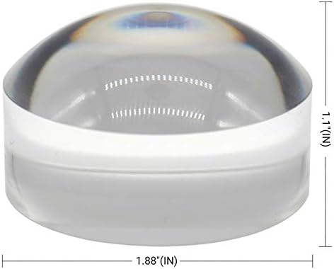 Sanung 8X Dome Magnifying Glass High Definition Round High Transparent Acrylic Optical Magnifier Reading Aid Paperweight Half Ball Lens Magnifier for Reading Books Map Newspapers