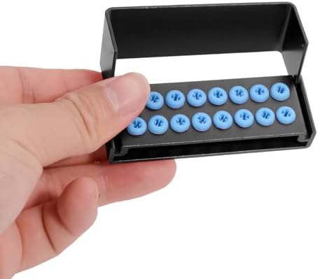 2Pcs 16 Holes Bur Block Holder with Silicon Cover Autoclavable Burs Block Case for Placing FG RA Burs (black)