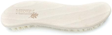 Konex Heavy Duty Scrub Brush - Old-Fashioned Wooden Design, Curved for Bathtubs, Wall and Floor Tiles - S-Shaped for Grime and Mildew Removal