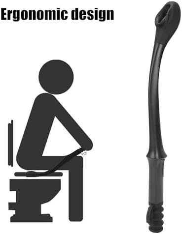 Toilet Aids for Wiping, 15.7" Long Comfort Wipe Bottom Grips, Issue Grip Long Handle Holder Toilet Paper Toilet Aid Self Wipe Helper(Black)