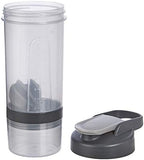 Amazon Basics Protein Shaker Bottle with Mixer Ball, Dishwasher Safe, 20 oz, Gray, 2-Pack