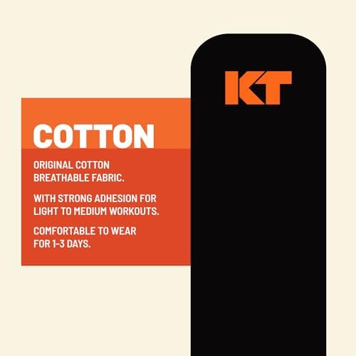 KT Tape, Original Cotton, Elastic Kinesiology Athletic Tape, 20 Count, 10” Precut Strips, Pink
