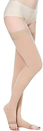 Thigh High Compression Socks, Firm Support 20-30 mmHg Gradient Compression Stockings with Silicone Band. Treatment for Runnin