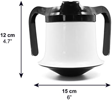 KMINA Adult Sippy Cup for Elderly Spill Proof, Two Handled Mug with Lid, Drinking with Spout, Dishwasher Safe, Parkinsons and Disabled Patients