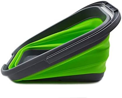 SAMMART 12L (3.1 Gallon) Collapsible Rectangular Handy Bucket (1, Dark Grey/Green)