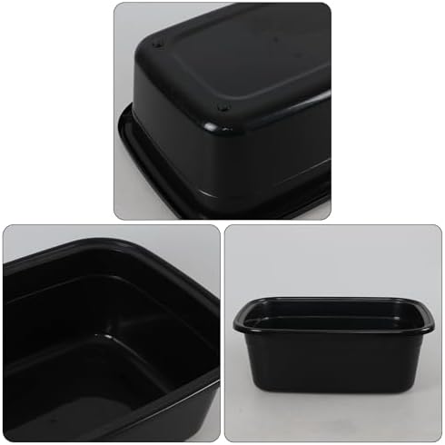 2-Pack 18 Quart Large Plastic Wash Basin, Rectangular Dish Pans, Black