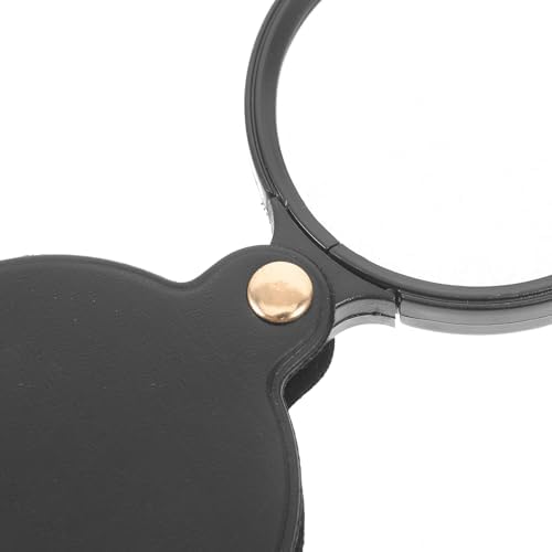 FRCOLOR Folding Magnifier 60mm High Definition Movable Handle Small Magnifying Glass for Elderly Reading with Pu Protective Case Household Convenient Magnifier for Visual Aid