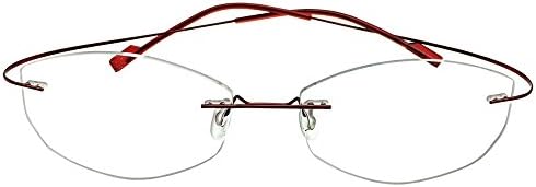 Stylish Rimless Reading Glasses Womens Ladies Red Purple Color Readers