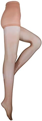 Truform Sheer Compression Pantyhose, 8-15 mmHg, Women's Shaping Tights, 20 Denier, Beige, Queen Plus