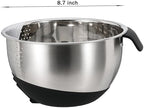 Rice Washing Bowl with Strainer Quinoa Washer Bowl, Stainless Steel Side Drainers Colander for Cleaning Fruits, Vegetables, and Beans - Versatile Kitchen Tool