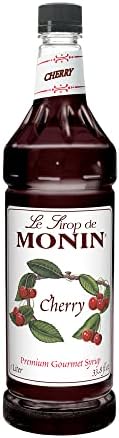 Monin Flavored Syrup, Cherry, 33.8-Ounce Plastic Bottle (1 liter)