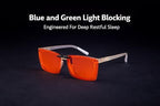 Vyzia Clip-On Blue Light Blocking Glasses For Sleep – Red Lenses Block Blue & Green Light – Melatonin Friendly Night Red Light Glasses - Reduce Computer Eyestrain – Fits Over Prescription Eyeglasses