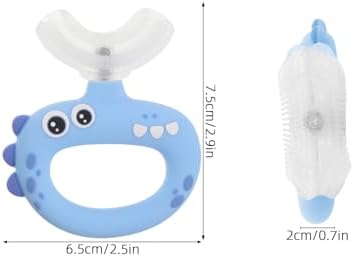 Ipetboom U-Shaped Kids Toothbrush: Extra Soft Silicone Baby Toothbrush - Manual Whole Mouth Training Brush - Fun Dinosaur Design for Toddlers & Preschoolers