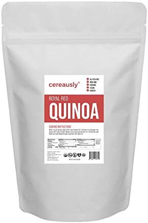 CEREAUSLY Organic Red Quinoa – Premium Royal Quinoa from Bolivia – Kosher and Non-GMO Quinoa Bulk – Vegan and Gluten-Fee Cooking Quinoa – 4 LB