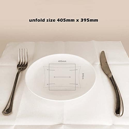 CANDeal 50/100PCS Pre-Folded Disposable Paper Dinner Napkins,White Wedding Napkins with Pocket for Silverware, Linen-Like Thick and Highly Absorbent (100)