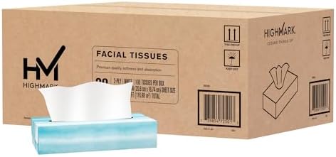 Highmark® 2-Ply Facial Tissue, Flat Box, White, 100 Tissues Per Box, Case Of 30 Boxes