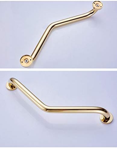 Shower Handle,Grab Bars, 18-Inch Polished Brass Curved Grab Bar, Non-Slip Safety Bathroom, Bathtub Support Rails, Toilet, Shower, Elderly, Handicapped Rubbed Bronze Handle, Europea