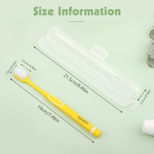 6pcs Travel Toothbrush Set, Extra Soft Toothbrushes for Adults Gentle Portable Manual Toothbrush with Individual Travel Case Deep Cleaning Flossing Toothbrushes for Sensitive Teeth(Multicolor)