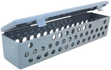 Dental Instrument Sterilizat Case Plastic Autoclavale Cassette Case Medical Surgical Instrument Disinfection Container Tray (Gray)
