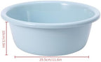 Round Plastic Basin for Washing, Portable Vegetable Fruit Dish Tub, Household Wash Basin Thickened, Multi Purpose Stackable Washtub for Face Cleansing, 29.5x10cm Blue Dishpan