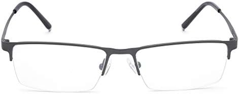 Fuisetaea Half Frame Photochromism Gray Reading Glasses +3.25 Titanium Alloy Transition Readers Eyeglasses