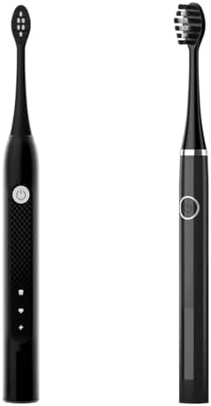 Replacement Toothbrush Heads Compatible with Gleem Electric Toothbrush, W Shape Design Planted with Nylon Bristle (Black)