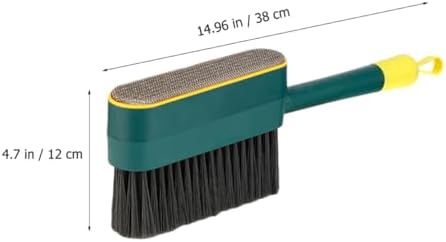 3-in-1 Handheld Broom with Soft Bristles and Static Hair Removal Brush, Wood Handle Cleaning Brush for Home Dusting and Lint Removal,