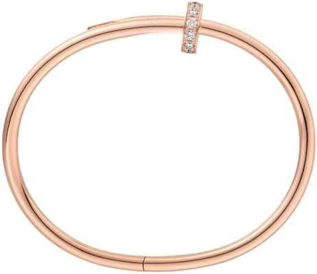 18K Gold Silver Rose Gold Plated Couple Bracelet, Elegant Willow Stud Open Design Wristband, Fashionable Valentine's Day Jewelry Gift For Elegant Men Gold Nail Bracelet For Women