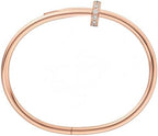 18K Gold Silver Rose Gold Plated Couple Bracelet, Elegant Willow Stud Open Design Wristband, Fashionable Valentine's Day Jewelry Gift For Elegant Men Gold Nail Bracelet For Women