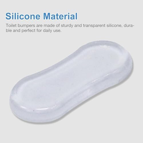 5 Pcs Transparent Toilet Seat Bumper Set, Silicone Strong Adhesive Toilet Seats Lid Bumpers, Toilet Seat Buffers Toilet Lid Rubber Pads for, Home, Hotel and Hospital Toilets, Adhesive Lid Buffers