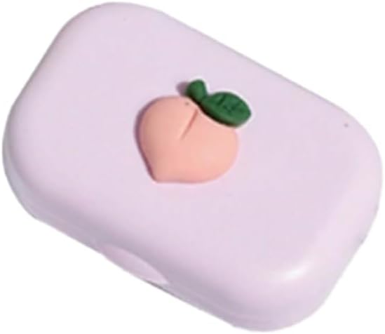 3D Fruit Contact Lens Case with Mirror – Portable, Lightweight for Home & Travel (Pink)