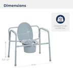 HEALTHLINE Heavy Duty Commode Bariatric, Medical Bedside Folding Bariatric Commode Chair Toilet for Elderly Seniors Disabled, Wide, 650 lbs, Gray