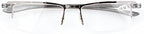 Eyekepper 3 Pairs Half-rim Reading Glasses for Men Metal Readers Gunmetal Frame +2.00