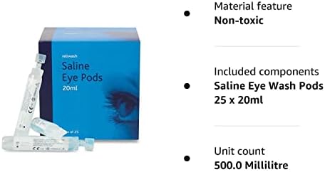 Reliance Medical 901 Sterile Saline Eyewash 20 mL Ampoules, Plastic (Pack of 25)