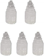 CircuitOffice 5 Piece Selenite Skyscraper Tower Points 2.4" Tall, for Wicca, Reiki, Healing, Metaphysical, Chakra, Positive Energy, Lucky Feng Shui, Meditation, Protection, Powers, Decoration Or Gift
