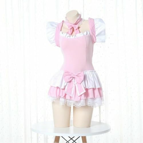 GK-O Lady Japanese Lolita Ruffle Dress Short Sweet Cosplay Maid Costume Nighties Sexy