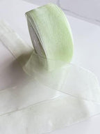 Light Green Organza Sheer Ribbon 1.5" for Floral & Craft Decoration, 50 Yard Roll