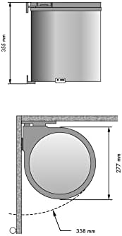 Menage Confort 13L Stainless Steel Round Automatic Open Kitchen Cabinet Trash Can