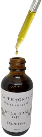FAITH AND GRACE ORGANICS, WILD YAM OIL, balancing for men and women for sensitive skin, organic ingredients, made in USA, 4 FL Oz