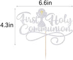 First Communion Cake Topper,God Bless,First Holy Communion Decoration,Featured God Christian Baptism/Confirmation/Baby Shower/Birthday/Sacrament Party Decoration supplies