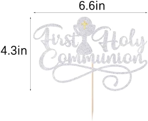 First Communion Cake Topper,God Bless,First Holy Communion Decoration,Featured God Christian Baptism/Confirmation/Baby Shower/Birthday/Sacrament Party Decoration supplies